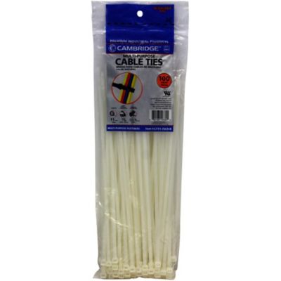 Cambridge 11 in. Standard Natural Cable Ties, 75 lb., 100-Pack