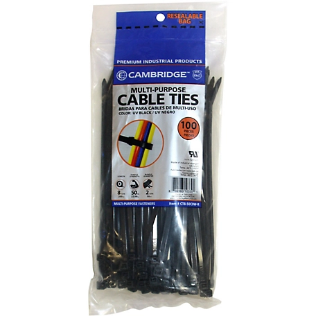 Cambridge 8 in. Cable Ties Standard UVB 75 lb. 100-Pack