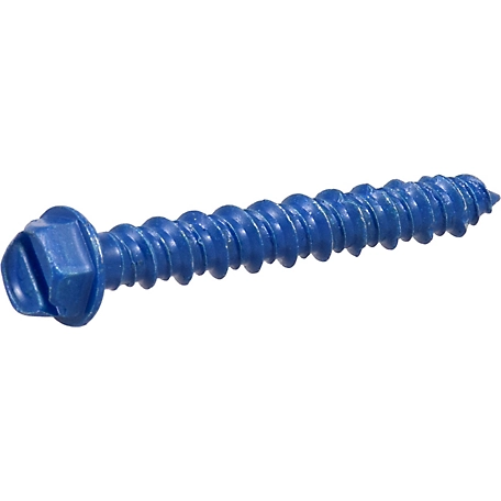 Hillman Blue Slotted Hex Washer-Head Tapper Concrete Screw Anchors (1/4in. x 1-3/4in.) - 5 Pack