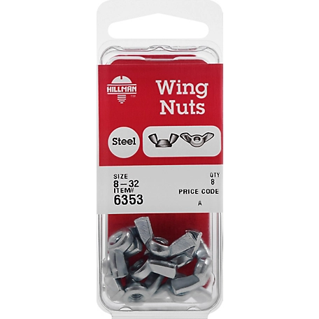 Hillman Zinc-Plated Wing Nuts #8-32 (8 Pack)