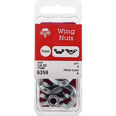 Hillman Zinc-Plated Wing Nuts 1/4in.-20 (6 Pack)