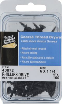 Hillman Project Center Coarse Thread Drywall Screws (#6 x 1-1/4") -100 Pack