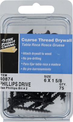 Hillman Project Center Coarse Thread Drywall Screws (#6 x 1-5/8in.) -75 Pack