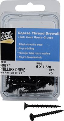 Image showing  #6 x 1-5/8 in. Project Center Coarse Thread Drywall Screws, 75-Pack