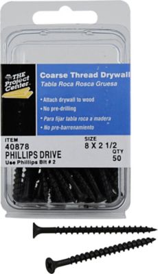 Image showing  #8 x 2-1/2 in. Project Center Coarse Thread Drywall Screws, 50-Pack