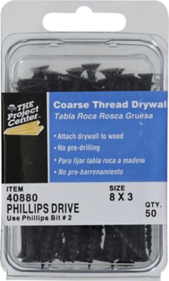 Hillman Project Center Coarse Thread Drywall Screws (#8 x 3in.) -50 Pack