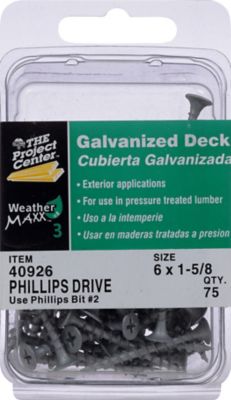 Hillman Project Center Galvanized Phillips Deck Screws (#6 x 1-5/8") - 75 Pack