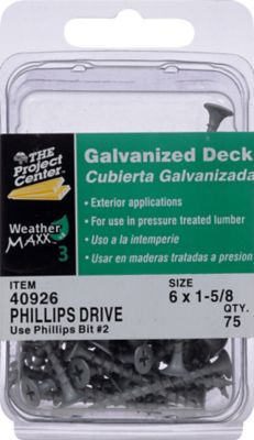 Hillman Project Center Galvanized Phillips Deck Screws (#6 x 1-5/8in.) - 75 Pack