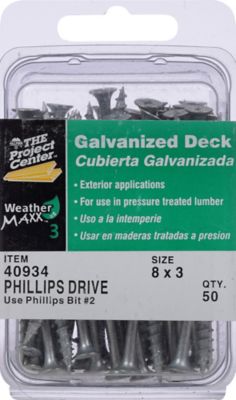 Image showing  8 in. x 3 in. Galvanized Phillips Drive Deck Screws, 50-Pack