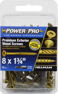 Hillman Premium Exterior Wood Screws (#8 x 1-3/4in.) - 75 pc