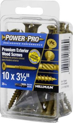 Image showing  #10 x 3-1/2 in. Power Pro Premium Exterior Wood Screws, 25-Pack