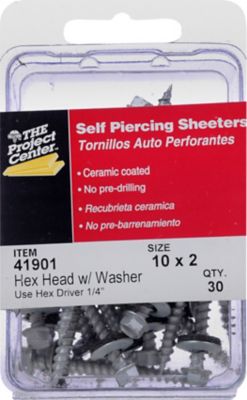 Hillman Project Center Self-Piercing Sheeter Screws (#10 x 2in.) -30 Pack