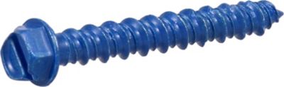 Hillman 1/4 in. x 1-3/4 in. Blue Slotted Hex Washer-Head Tapper Concrete Screw Anchors, 18-Pack