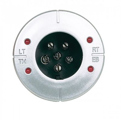 Image showing  7-RV Blade to 6-Pole Round Adapter with LED Test Lights, Center Pin Auxiliary