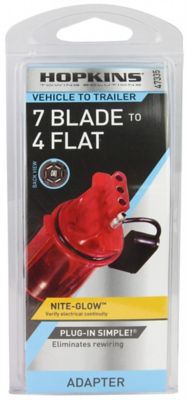 Image showing 7 th Hopkins Towing Solutions 7-RV Blade to 4-Wire Flat Nite-Glow Adapter