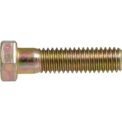 Image showing  1/4 in.-28 x 2-1/2 in. Yellow Grade 8 Hex Cap Screws, 2-Pack