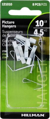 Hillman Conventional Picture Hangers Zinc - 10lb (8 Pack)
