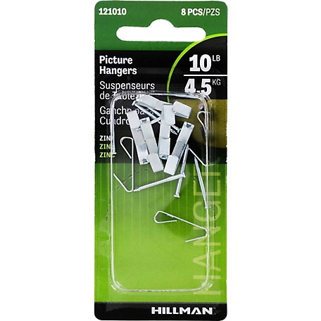 Hillman Conventional Picture Hangers Zinc - 10lb (8 Pack)