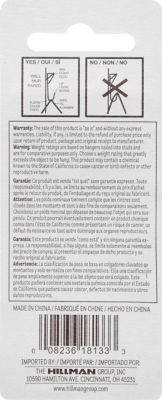 Image showing  Conventional Picture Hangers Zinc - 20lb (8 Pack)