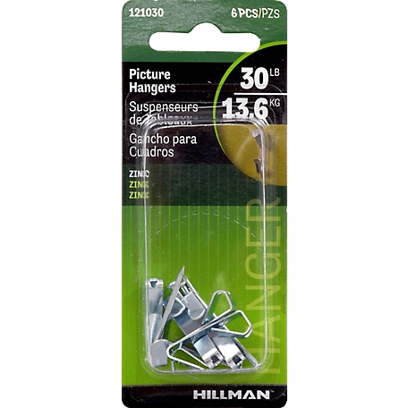 Hillman Conventional Picture Hangers Zinc 30lb (6 Pack)