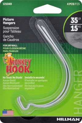 Hillman Monkey Hook Picture Hangers 35lb (4 Pack)