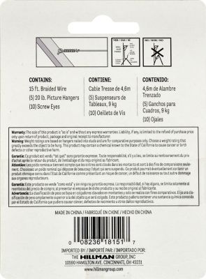 Image showing  10-30 lb. Picture Hanging Kit, Zinc, 5 Sets, 21-Pack