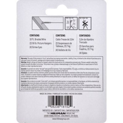 Image showing  Picture Hanging Kit, 2 Sets, 50 lb., 9-Pack