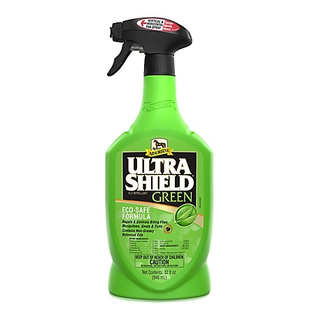 Absorbine UltraShield Green Natural Fly Repellent for Horses, 32 oz.