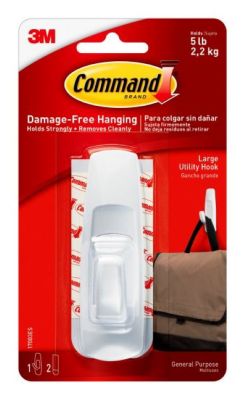 Command Large Utility Hook I use these to hold large window lights for Christmas on windows or wreaths on doors