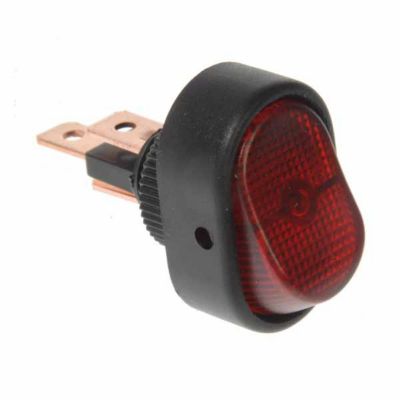 Cambridge 30A Black Body Rocker Switch with Red Glow, 12VDC, 360W