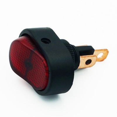 Image showing  20A Black Body Oblong Rocker Switch with Red Glow 12VDC 240W 20A
