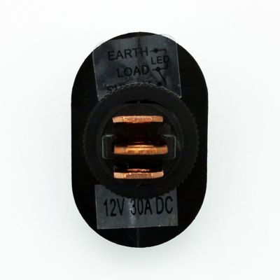 Image showing  20A Black Body Oblong Rocker Switch with Red Glow 12VDC 240W 20A