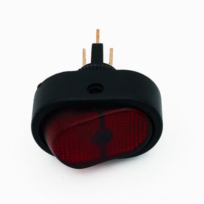 Image showing  20A Black Body Oblong Rocker Switch with Red Glow 12VDC 240W 20A