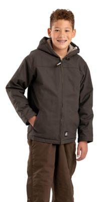 Berne Kid's Sanded/Washed Duck Sherpa-Lined Hooded Jacket Kids Sherpa lined Jacket