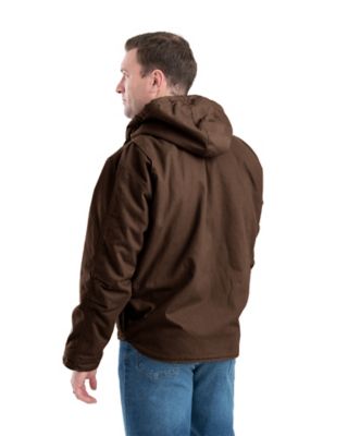 Image showing  Men's Washed Duck Sherpa-Lined Hooded Jacket
