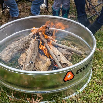 Fire Ring Round Raised Bed Planter, 60 Inch Galvanized Fire Pit Ring