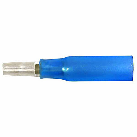 Male Bullet Connectors See-Thru Nylon Insulated .156” 16-14 AWG 50PK Blue 