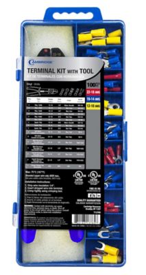 Cambridge Terminal Kit with Crimper Tool, 100-Pack