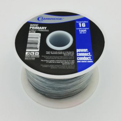 Cambridge 100 ft. 16 AWG Black Wire Spool