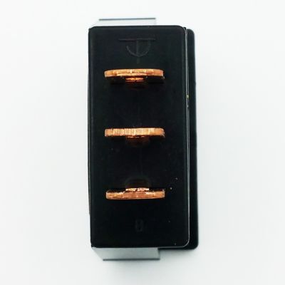 Image showing  20A Rectangular Black Body Rocker Switch with Red Glow 12VDC 240W 20A