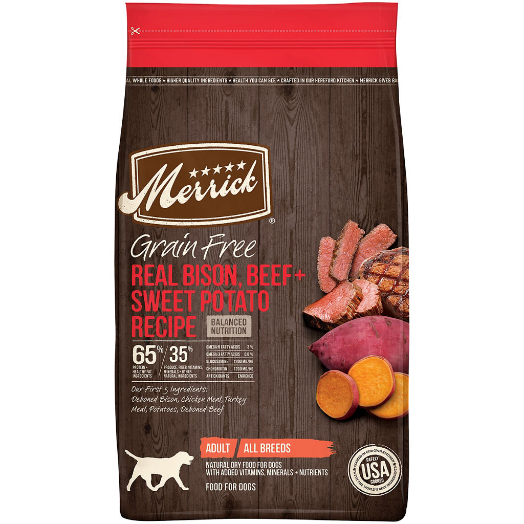 Merrick Grain Free Real Buffalo + Sweet Potato Dog Food, 25 lb.