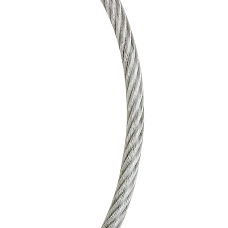 Koch Industries 3/16-1/4 in. x 20 ft. Wire Rope Cable, Electro Galvanized, Vinyl-Coated Clear
