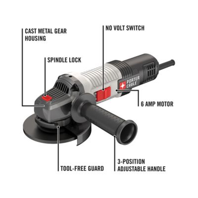 Image showing  4-1/2 in. Diameter 6A Small Angle Grinder, 3-Position Side Handle