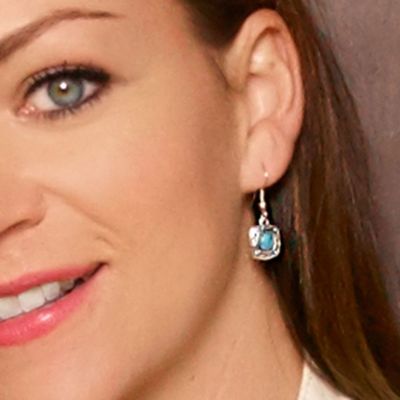 Image showing  Blue Earth Drop Earrings, Turquoise