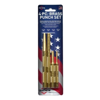 Image showing  Assorted Brass Punch Tool Kit, SAE, 3/8 in. and 1/4 in. Sizes, 4 pc.