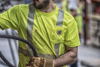 Image showing  Men's Force High-Visibility Class 2 Short-Sleeve Work T-Shirt, 100495-323