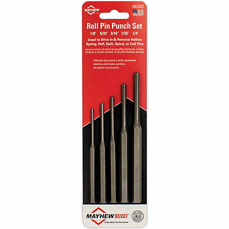 Hollow End Plus Soft Tip Roll Pin Starter Punch 8 Piece Combo Set 
