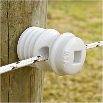 Image showing  Duralator Wood Post Self-Drilling Insulator, White