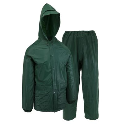 All-Weather Blue//Grey PVC Rain Jacket With Pouch M//L GFRAINML