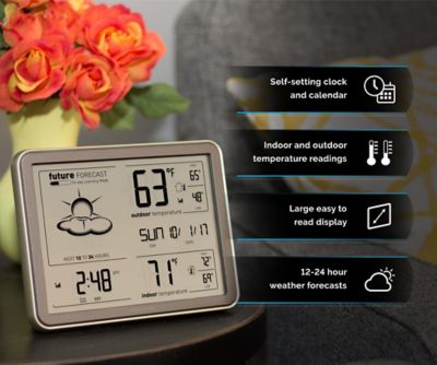 Weather Station 2020 New 8 in 1 Vertical Color Large Weather Station with Smart Weather Monitor Clock/Wind Speed/Indoor Outdoor Temperature and Humidity/Display Alarm Clock for Office and Home 